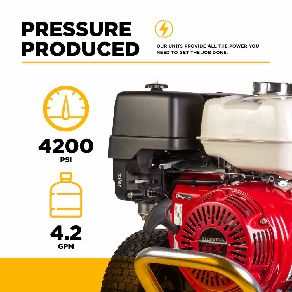 BE POWER B4213HAAS 4,200 PSI 4.2 GPM Cold Water Gas Pressure Washer - Image 4