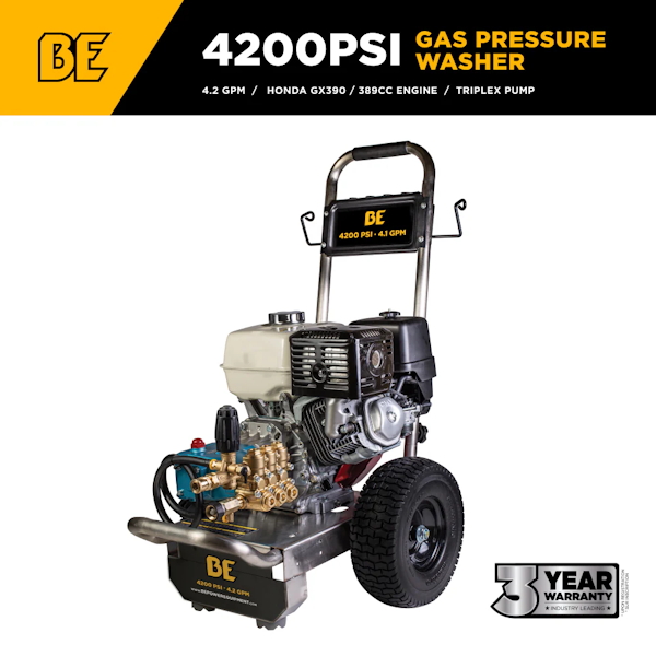 BE B4213HSJS 4,200 PSI 4.2 GPM Honda GX390, Cold Water Gas Pressure Washer - Image 2