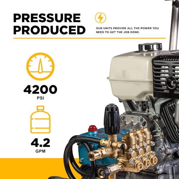 BE B4213HSJS 4,200 PSI 4.2 GPM Honda GX390, Cold Water Gas Pressure Washer - Image 4