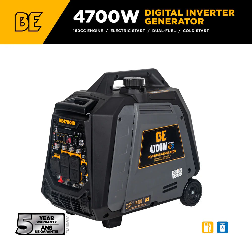 BE 4,700 Watt Electric Start Dual-Fuel Gas & Propane Digital Inverter Generator - Image 2