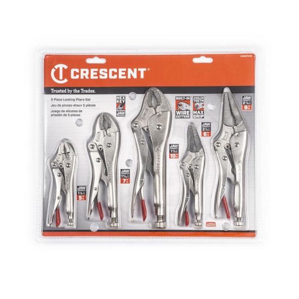 CRESCENT CLP5SETN-08 5PC Curved & Long Nose Locking Plier Set - Image 2