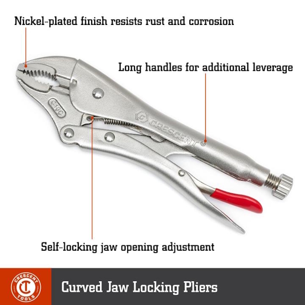 CRESCENT CLP5SETN-08 5PC Curved & Long Nose Locking Plier Set - Image 4