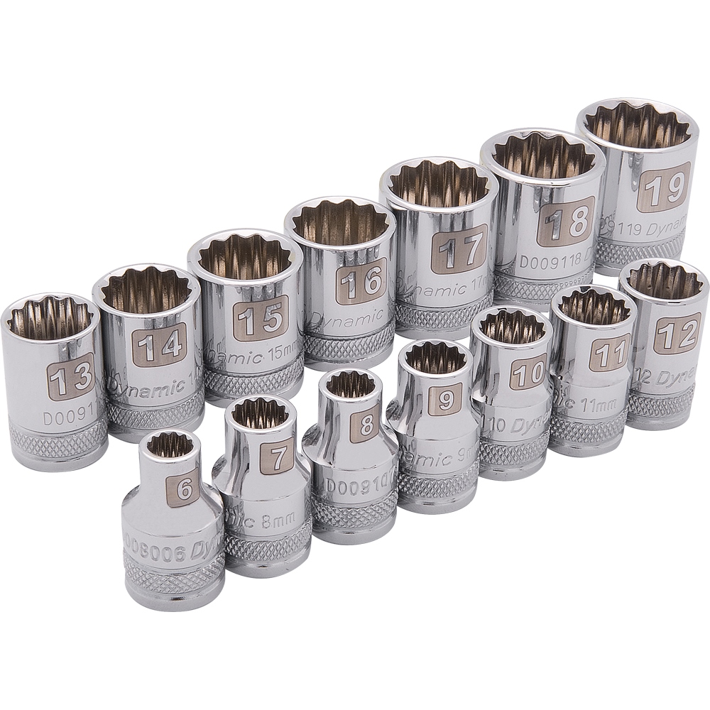 DYNAMIC TOOLS D010006 3/8" Drive 14PC 12Pt Standard Metric SocketSet(6mm - 19mm) - Image 2