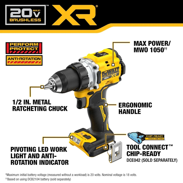 DEWALT DCD801B 20V MAX XR Brushless Cordless 1/2" Drill/Driver (Tool Only) - Image 4