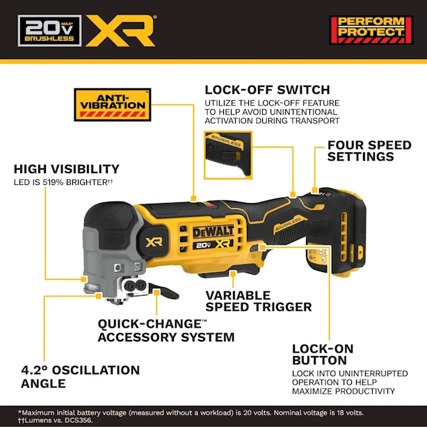 DEWALT DCS359B 20V MAX XR Oscillating Multi-Tool (Tool Only) - Image 5