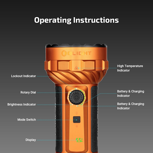 OLIGHT O-MARAUDER3-OG-CA Marauder 3 - 25,000 Lumen Rechargeable Light (Orange) - Image 2