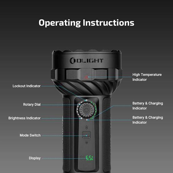 OLIGHT O-MARAUDER3-US-CA Marauder 3 - 25,000 Lumen Rechargeable Light (Black) - Image 2