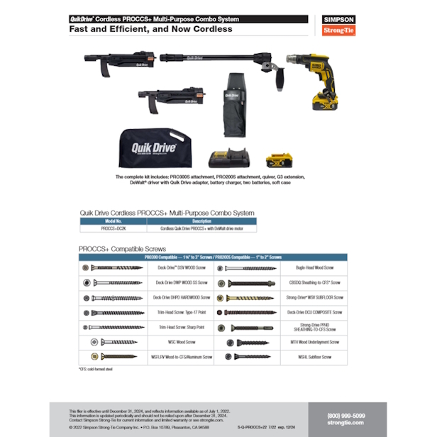 SIMPSON PROCCS+DC2K Quik Drive Cordless Subfloor System 1"-3", Two Head, Kit - Image 3