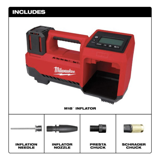 MILWAUKEE 2848-20 M18 18V Cordless Tire Inflator (Tool Only) - Image 3