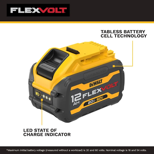 DEWALT DCB6112 20V/60V MAX Flexvolt 12Ah Battery - Image 4