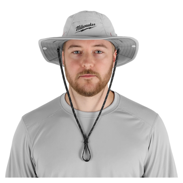 MILWAUKEE M770G-SM WORKSKIN Sunshade Hat - Gray SM - Image 6