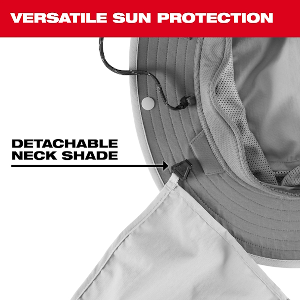 MILWAUKEE M770G-SM WORKSKIN Sunshade Hat - Gray SM - Image 9